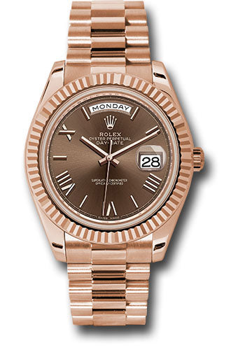 Rolex Everose Gold Day-Date 40 Chocolate Roman