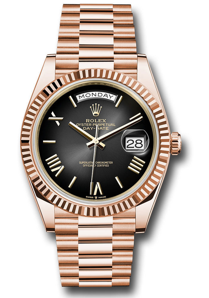 Rolex Everose Gold Day-Date 40 Slate Ombre Roman