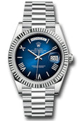 Rolex Platinum Day-Date 40 Ombre Blue Roman