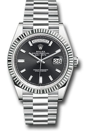 Rolex Platinum Day-Date 40 Black Diamond