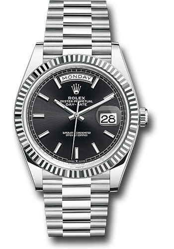 Rolex Platinum Day-Date 40 Black Index