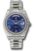 Rolex White Gold Day-Date 40 Blue Roman