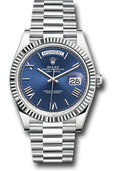 Rolex Platinum Day-Date 40 Blue Roman
