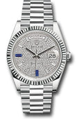 Rolex Platinum Day-Date 40 Diamond & Sapphire