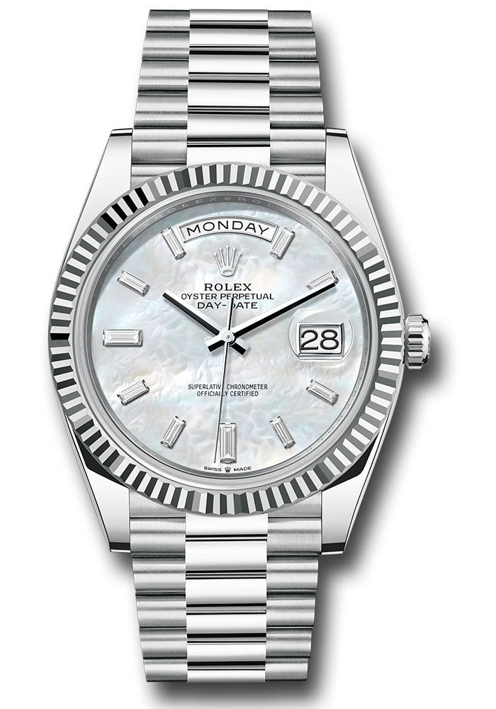 Rolex Platinum Day-Date 40 Mother Of Pearl Diamond
