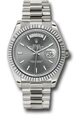 Rolex White Gold Day-Date 40 Slate Index