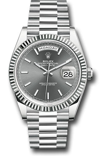 Rolex Platinum Day-Date 40 Slate Index