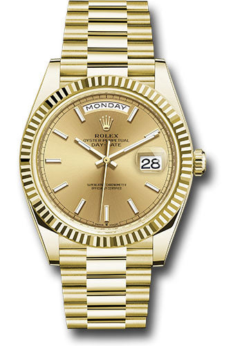 Rolex Yellow Gold Day-Date 40 Champagne Index