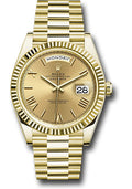 Rolex Yellow Gold Day-Date 40 Champagne Roman