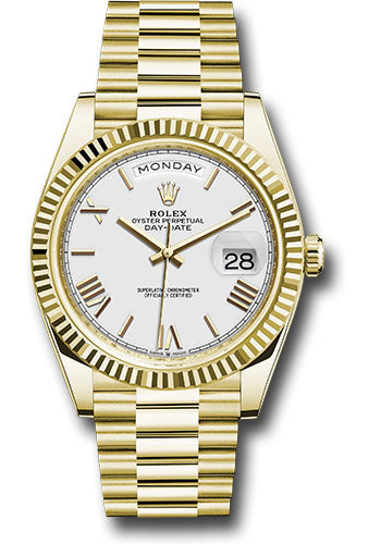 Rolex Yellow Gold Day-Date 40 White Roman