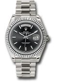 Rolex White Gold Day-Date 40 Black Index
