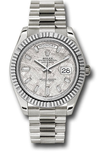 Rolex White Gold Day-Date 40 Meteorite Diamond