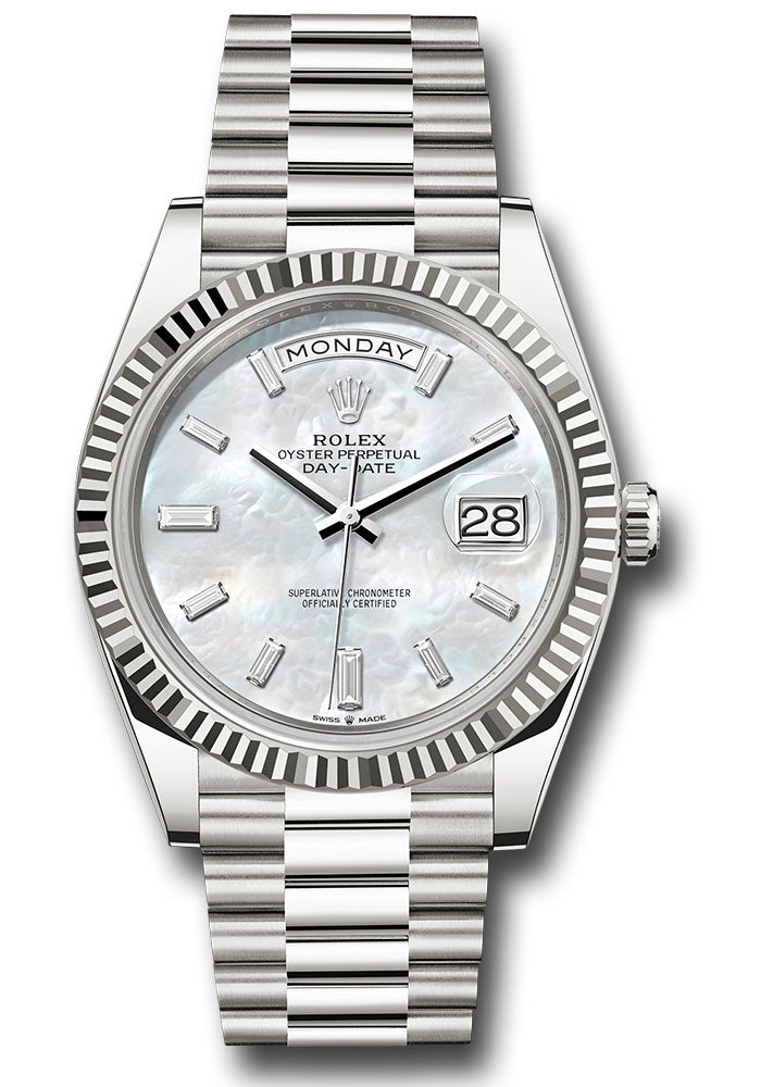 Rolex White Gold Day-Date 40 Mother Of Pearl Diamond