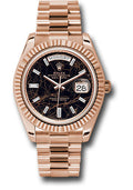 Rolex Everose Gold Day-Date 40 Eisenkiesel Diamond Baguette