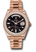 Rolex Everose Gold Day-Date 40 Eisenkiesel Diamond Dial Diamond Bezel