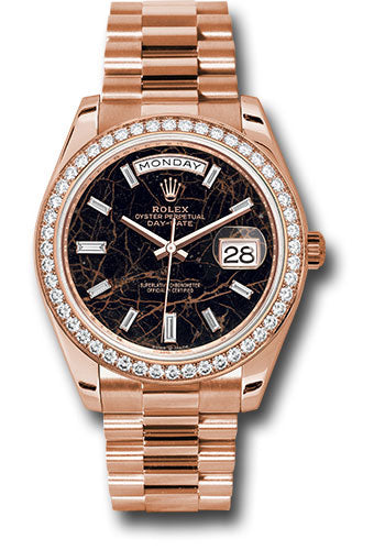 Rolex Everose Gold Day-Date 40 Eisenkiesel Diamond Dial Diamond Bezel
