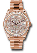 Rolex Everose Gold Day-Date 40 Pave Diamond Dial Diamond Bezel