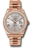 Rolex Everose Gold Day-Date 40 Sundust Roman Diamond Bezel