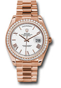 Rolex Everose Gold Day-Date 40 White Roman Diamond Bezel