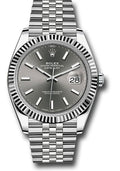 Rolex Stainless Steel & White Gold Datejust 41 Rhodium Index Jubilee