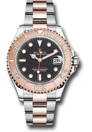 Rolex Stainless Steel and Everose Gold Yacht-Master 37 Black Dial