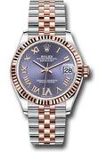 Rolex Steel & Rose Gold Datejust 31 Aubergine Roman Diamond VI Jubilee
