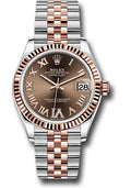 Rolex Steel & Rose Gold Datejust 31 Chocolate Roman Diamond VI Jubilee