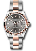 Rolex Steel & Rose Gold Datejust 31 Dark Rhodium Index Oyster