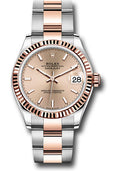 Rolex Steel & Rose Gold Datejust 31 Rose Index Oyster