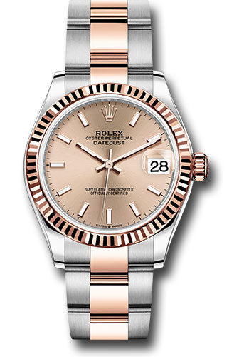Rolex Steel & Rose Gold Datejust 31 Rose Index Oyster