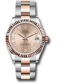 Rolex Steel & Rose Gold Datejust 31 Rose Roman Oyster
