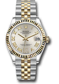 Rolex Steel & Yellow Gold Datejust 31 Silver Roman Diamond VI Jubilee