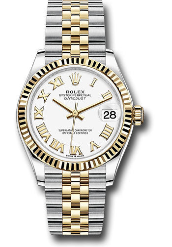 Rolex Steel & Yellow Gold Datejust 31 White Roman Jubilee