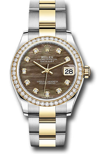 Rolex Steel & Yellow Gold Datejust 31 Dark Grey Diamond Oyster Diamond Bezel