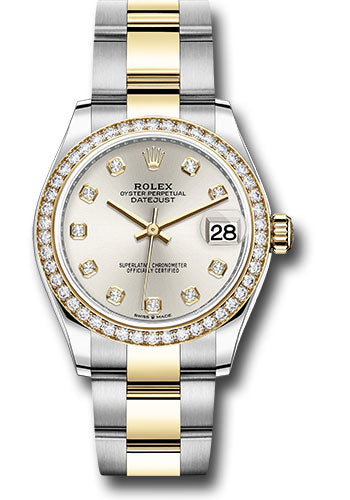 Rolex Steel & Yellow Gold Datejust 31 Silver Diamond Oyster Diamond Bezel