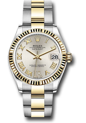 Rolex Steel & Yellow Gold Datejust 31 Silver Roman Diamond VI Oyster