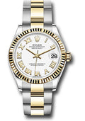 Rolex Steel & Yellow Gold Datejust 31 White Roman Oyster