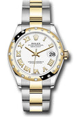 Rolex Steel & Yellow Gold Datejust 31 White Roman Oyster Diamond Bezel 24