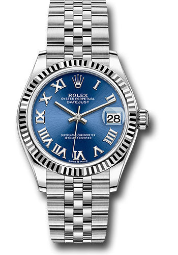 Rolex Steel & White Gold Datejust 31 Blue Roman Jubilee