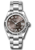Rolex Steel & White Gold Datejust 31 Chocolate Roman Diamond VI Oyster