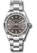 Rolex Steel & White Gold Datejust 31 Dark Grey Index Oyster