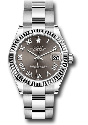 Rolex Steel & White Gold Datejust 31 Dark Grey Roman Oyster