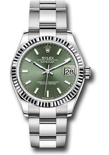 Rolex Steel & White Gold Datejust 31 Mint Green Index Oyster