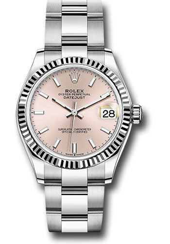 Rolex Steel & White Gold Datejust 31 Pink Index Oyster