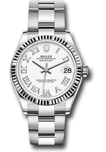 Rolex Steel & White Gold Datejust 31 White Roman Oyster