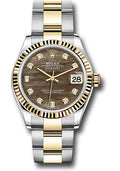Rolex Steel & Yellow Gold Datejust 31 Dark Mother Of Pearl Diamond Oyster