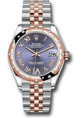 Rolex Steel & Rose Gold Datejust 31 Aubergine Roman Diamond VI Jubilee Diamond Bezel 24