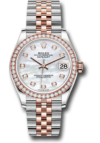 Rolex Steel & Rose Gold Datejust 31 Mother Of Pearl Diamond  Jubilee Diamond Bezel