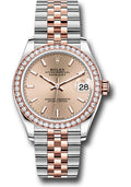 Rolex Steel & Rose Gold Datejust 31 Rose Index Jubilee Diamond Bezel