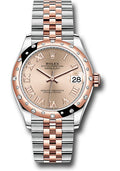Rolex Steel & Rose Gold Datejust 31 Rose Roman Jubilee Diamond Bezel 24